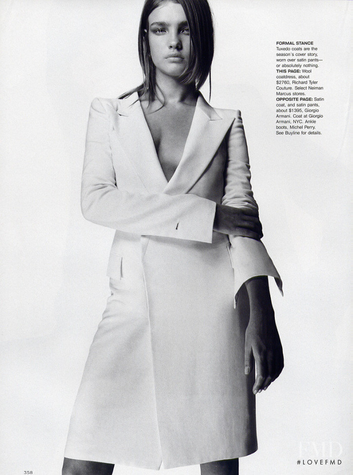 Natalia Vodianova featured in Tux Appeal, September 2001
