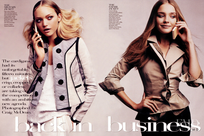 Natalia Vodianova featured in Back in Business, January 2005