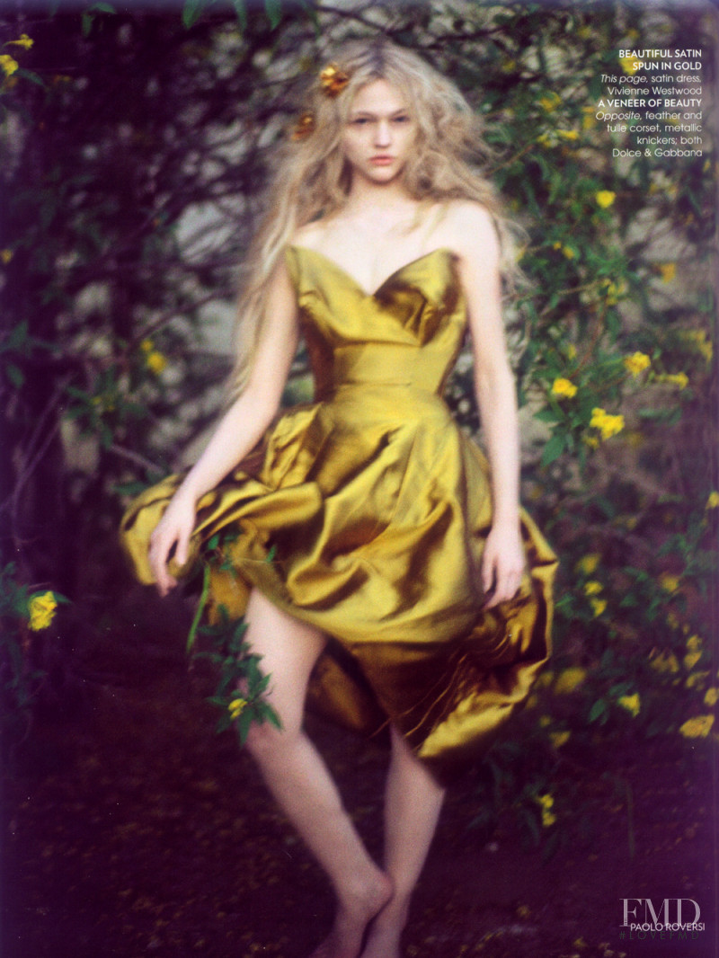 Sasha Pivovarova featured in Enchanted Gardens, October 2007