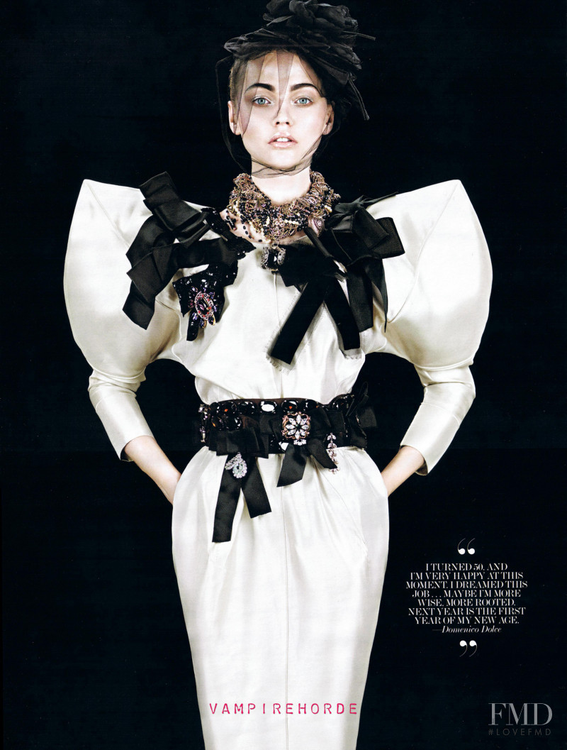 Sasha Pivovarova featured in D&G, February 2009