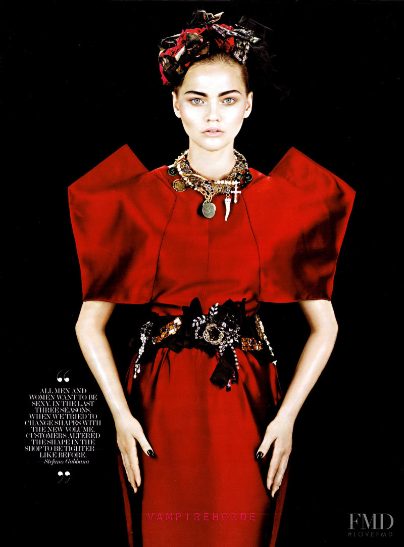 Sasha Pivovarova featured in D&G, February 2009