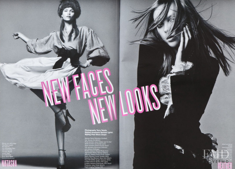 Natasha Poly featured in New Faces New Looks, September 2004
