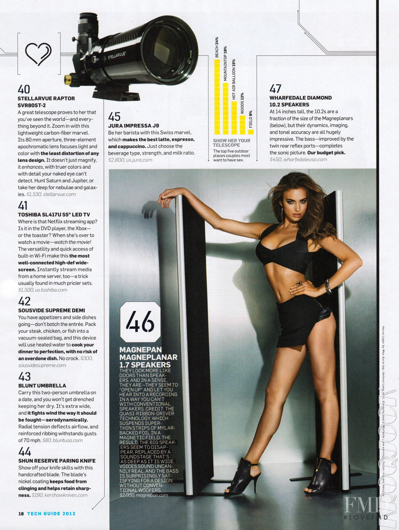 Irina Shayk featured in Tech Guide, December 2011