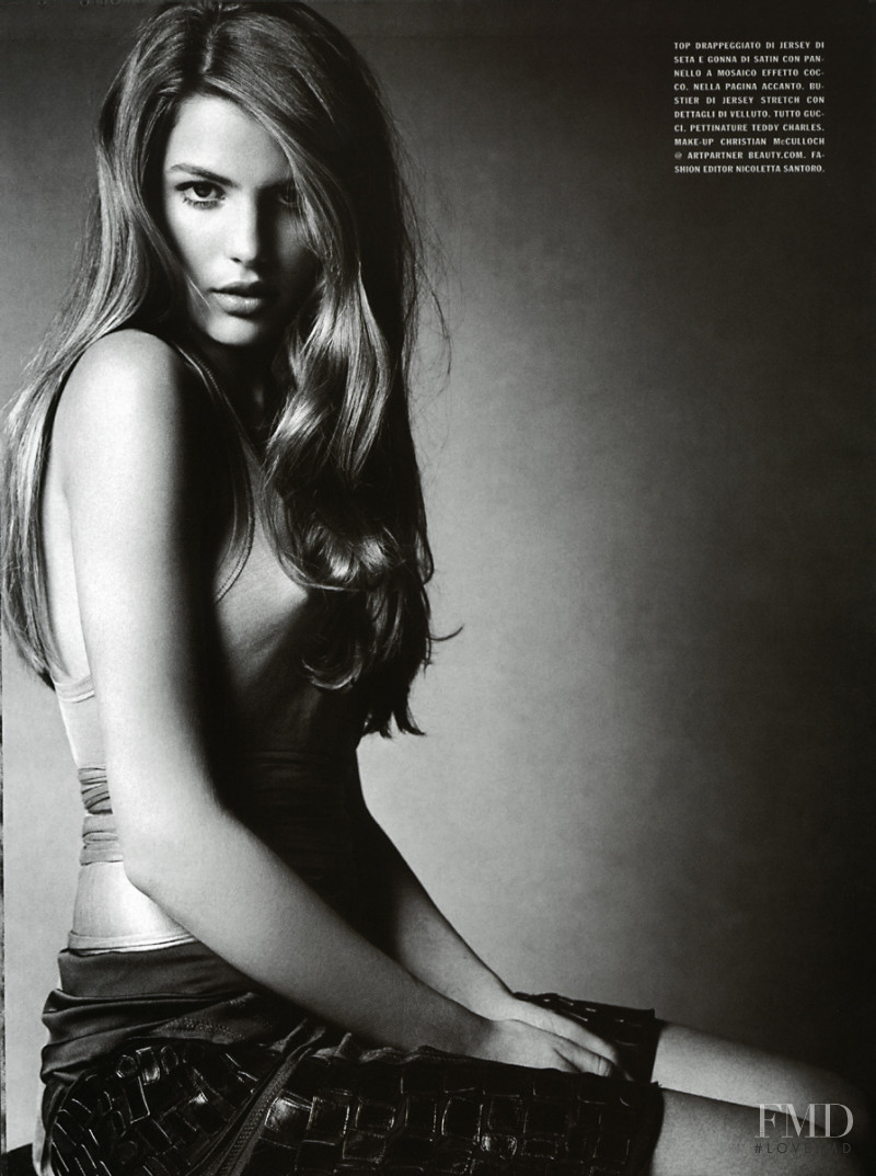 Cameron Russell featured in Faces, February 2005