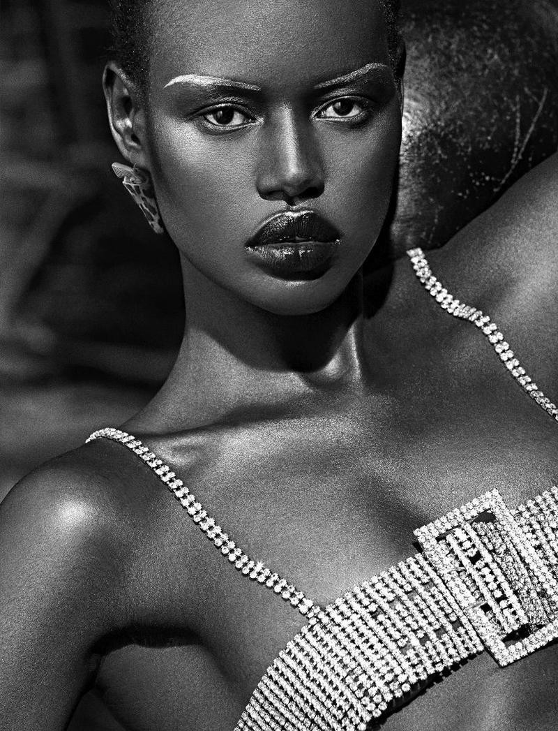 Ajak Deng featured in Hot Couture, April 2017