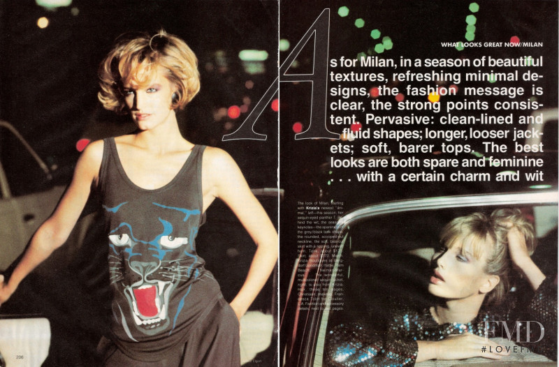 Hunter Reno featured in What Looks Great Now, Milan, January 1984