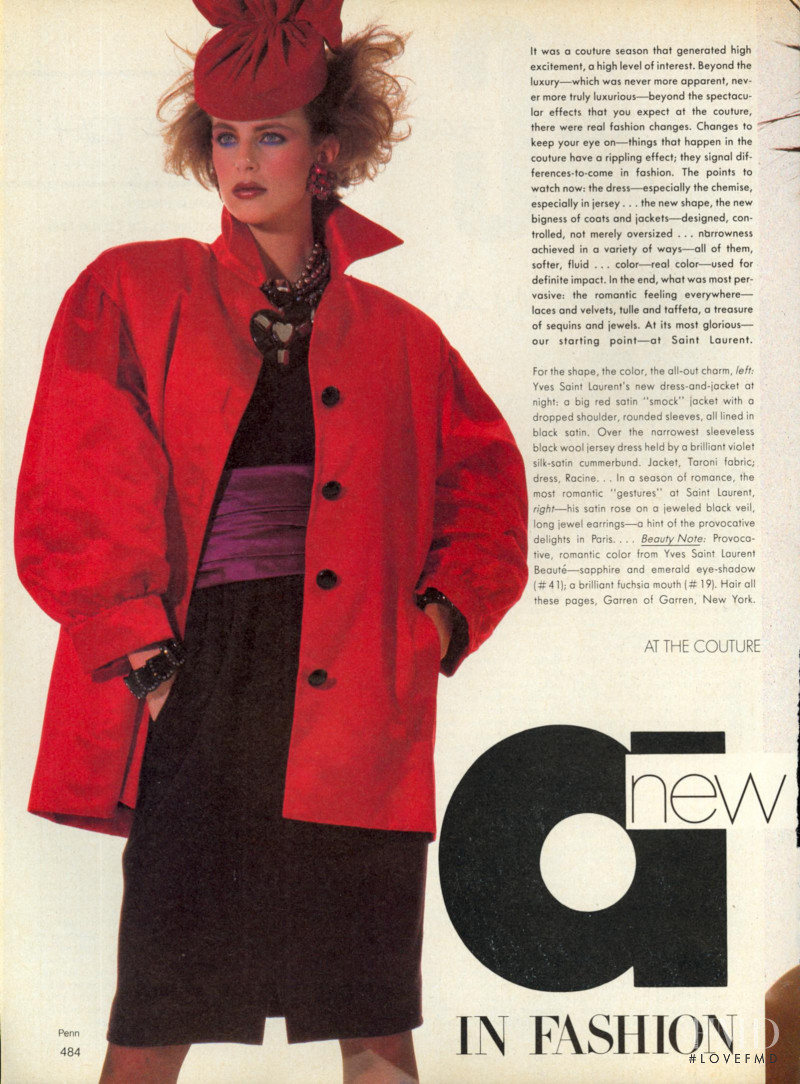 Laetitia Firmin-Didot featured in A New Mood In Fashion...at the Couture, October 1983