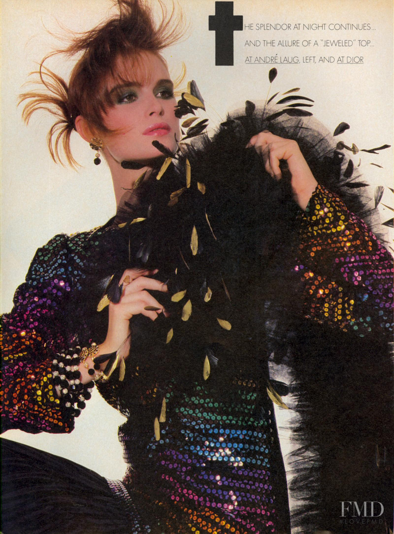 Jacki Adams featured in A New Mood In Fashion...at the Couture, October 1983