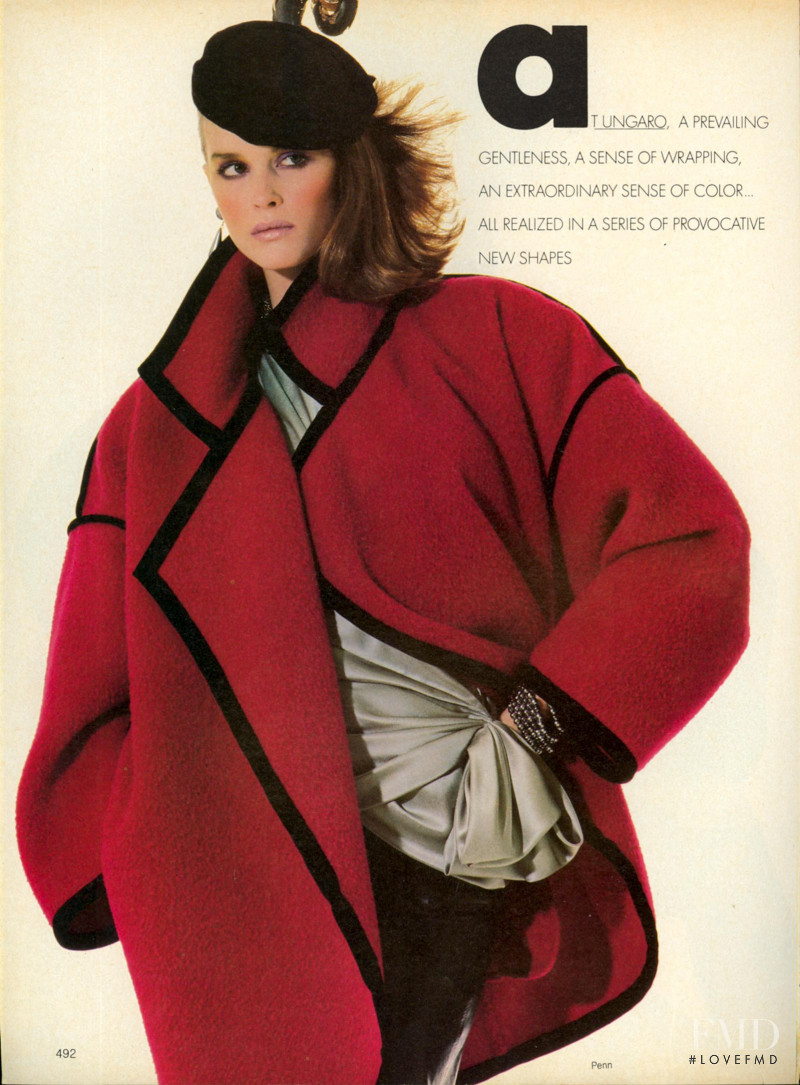 Jacki Adams featured in A New Mood In Fashion...at the Couture, October 1983