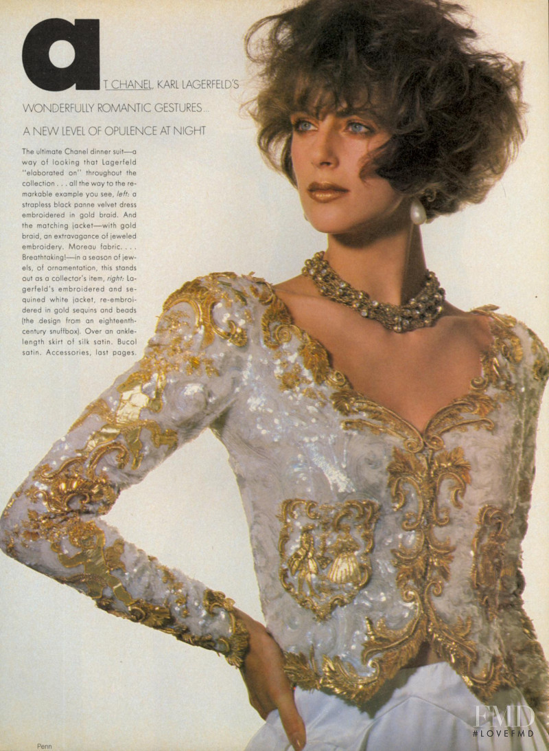 Laetitia Firmin-Didot featured in A New Mood In Fashion...at the Couture, October 1983