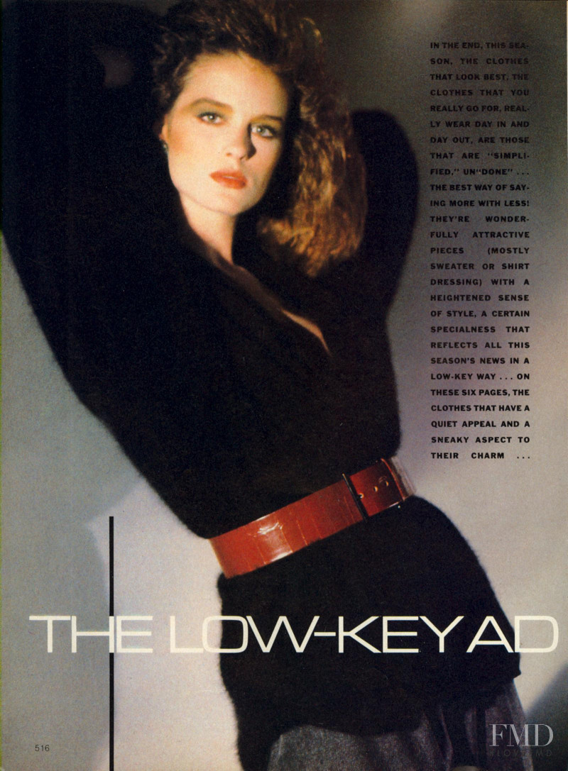 Jacki Adams featured in The Low Key Advantage, October 1983