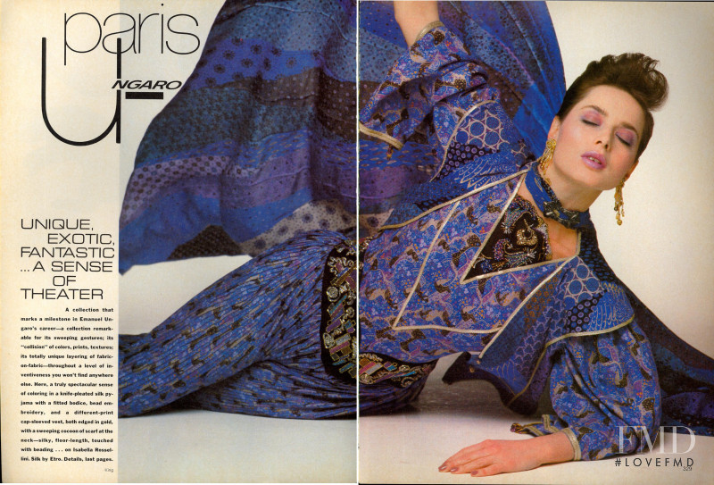 Isabella Rossellini featured in Paris/Rome: The Sizzle--Couture Highlights for Spring/Summer, April 1982