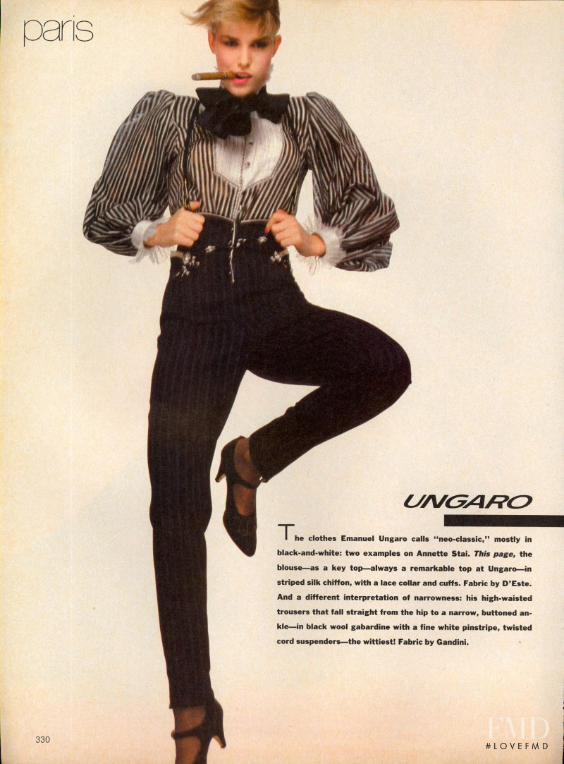 Anette Stai featured in Paris/Rome: The Sizzle--Couture Highlights for Spring/Summer, April 1982