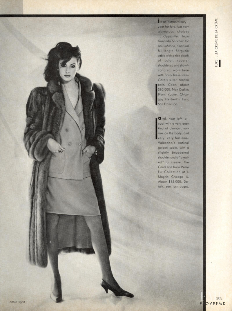 Joan Severance featured in Furs...La CrÃ¨me de la CrÃ¨me, December 1981