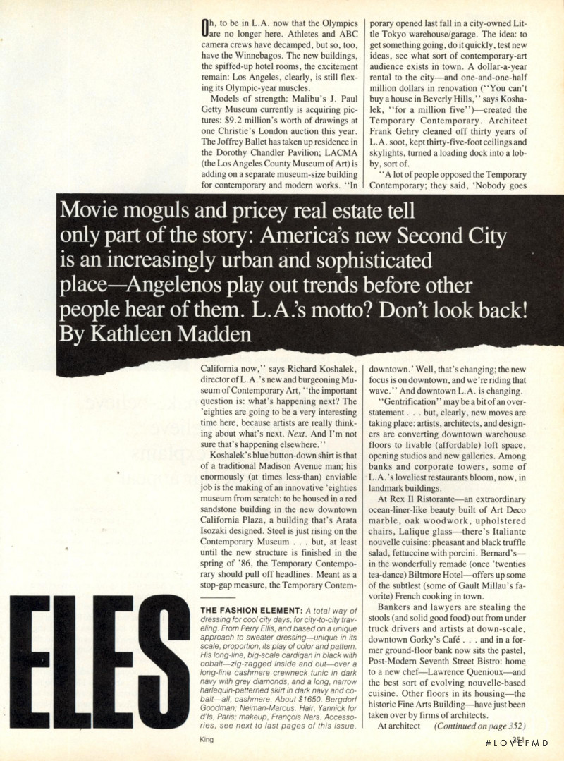 Vogue Special Report--Seven American Cities, their New Style, Excitement, Pleasures, October 1984