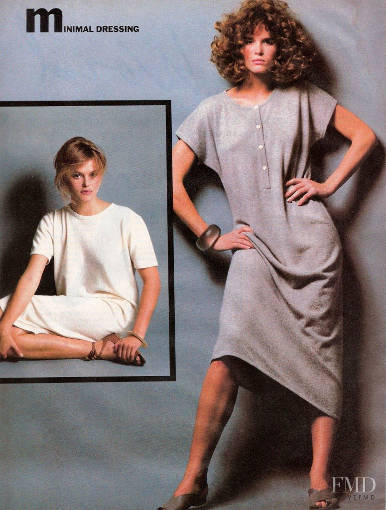 Jacki Adams featured in What Looks Great Now, The New Minimal Dressing, January 1984