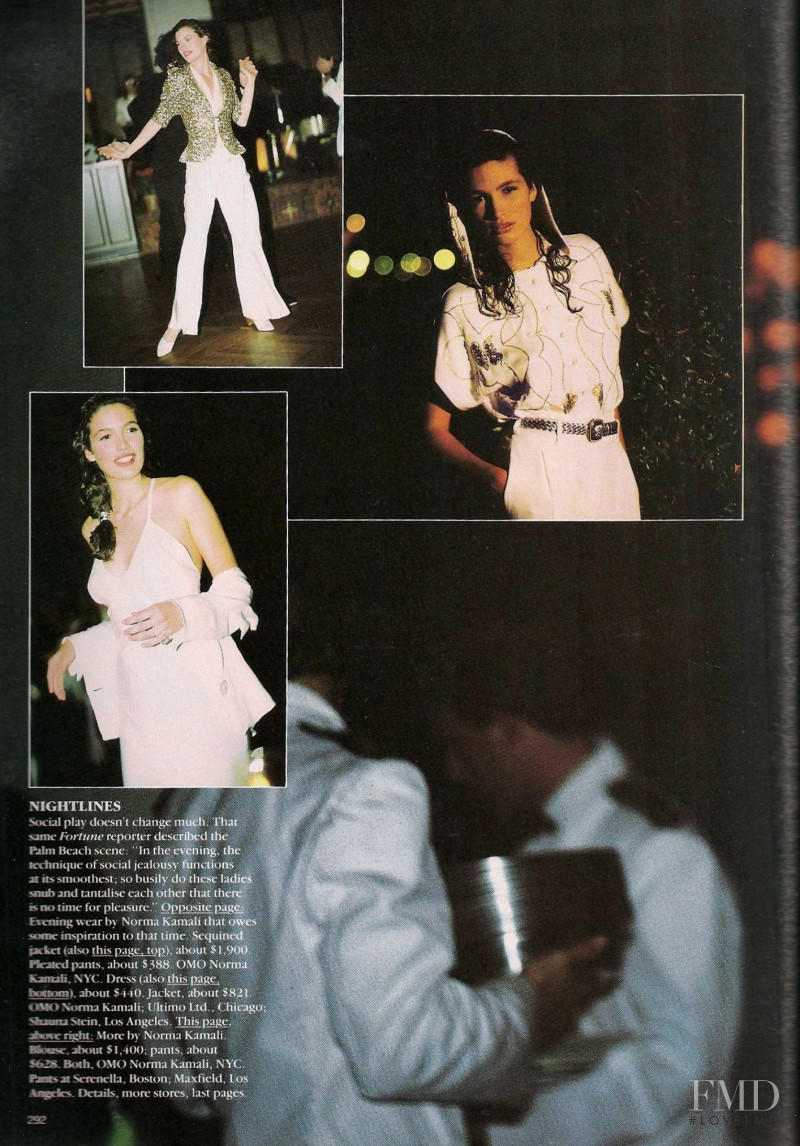 Carre Otis featured in The Palm Beach Story, February 1989