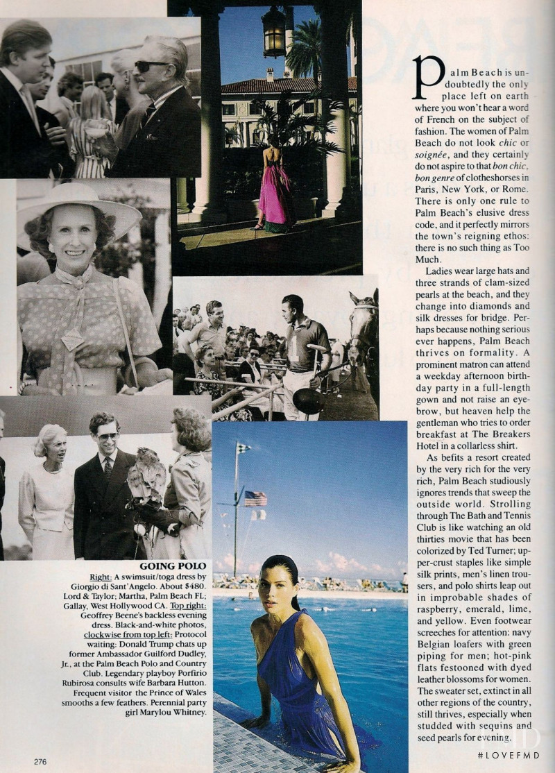 Carre Otis featured in The Palm Beach Story, February 1989