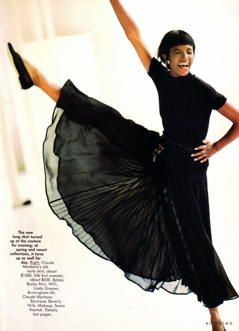 Naomi Campbell featured in A Sheer Effects, December 1988