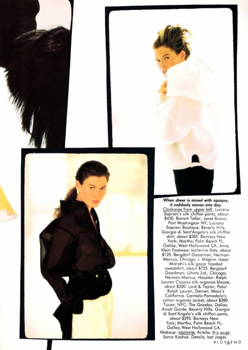Carre Otis featured in A Sheer Effects, December 1988