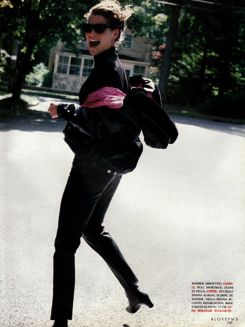 Carre Otis featured in All Black, November 1991