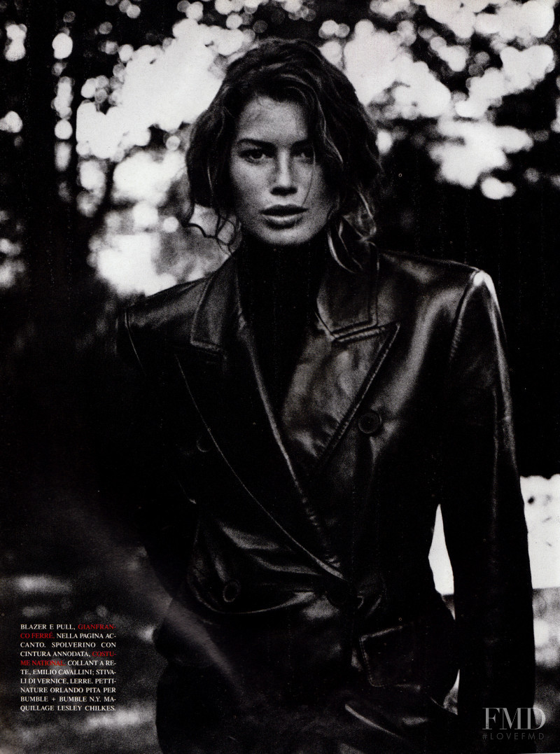 Carre Otis featured in All Black, November 1991