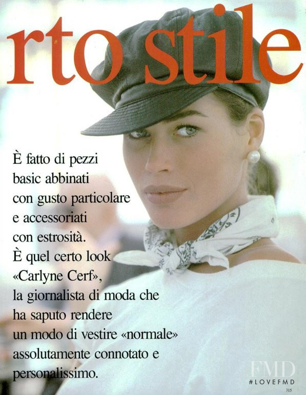 Carre Otis featured in Quel Certo Stile, October 1991