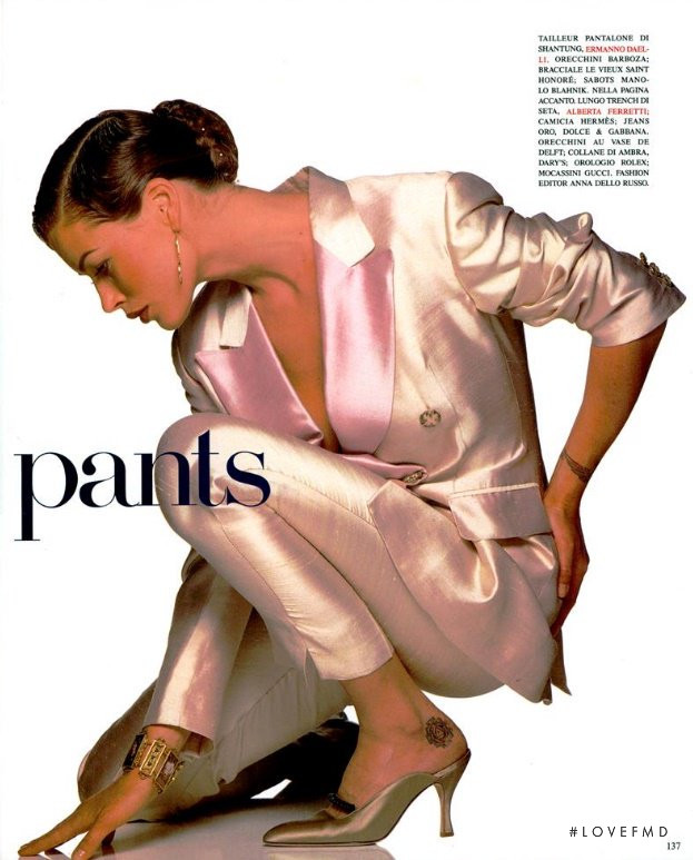 Carre Otis featured in Solo Pants, April 1992