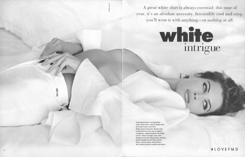 Carre Otis featured in White Intrigue, July 1992