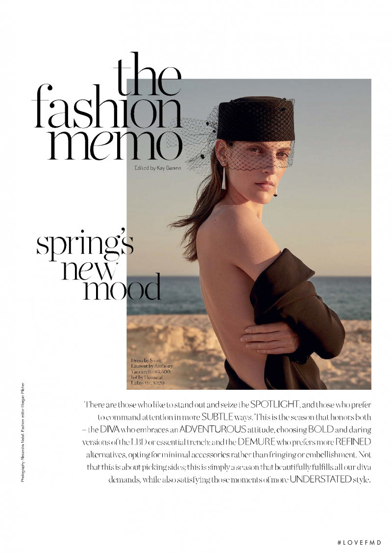 Othilia Simon featured in The Fashion Memo, February 2018