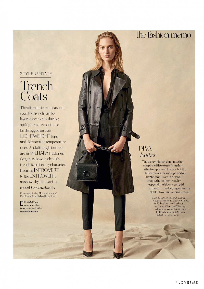 Vanessa Axente featured in Trench Coats, February 2018