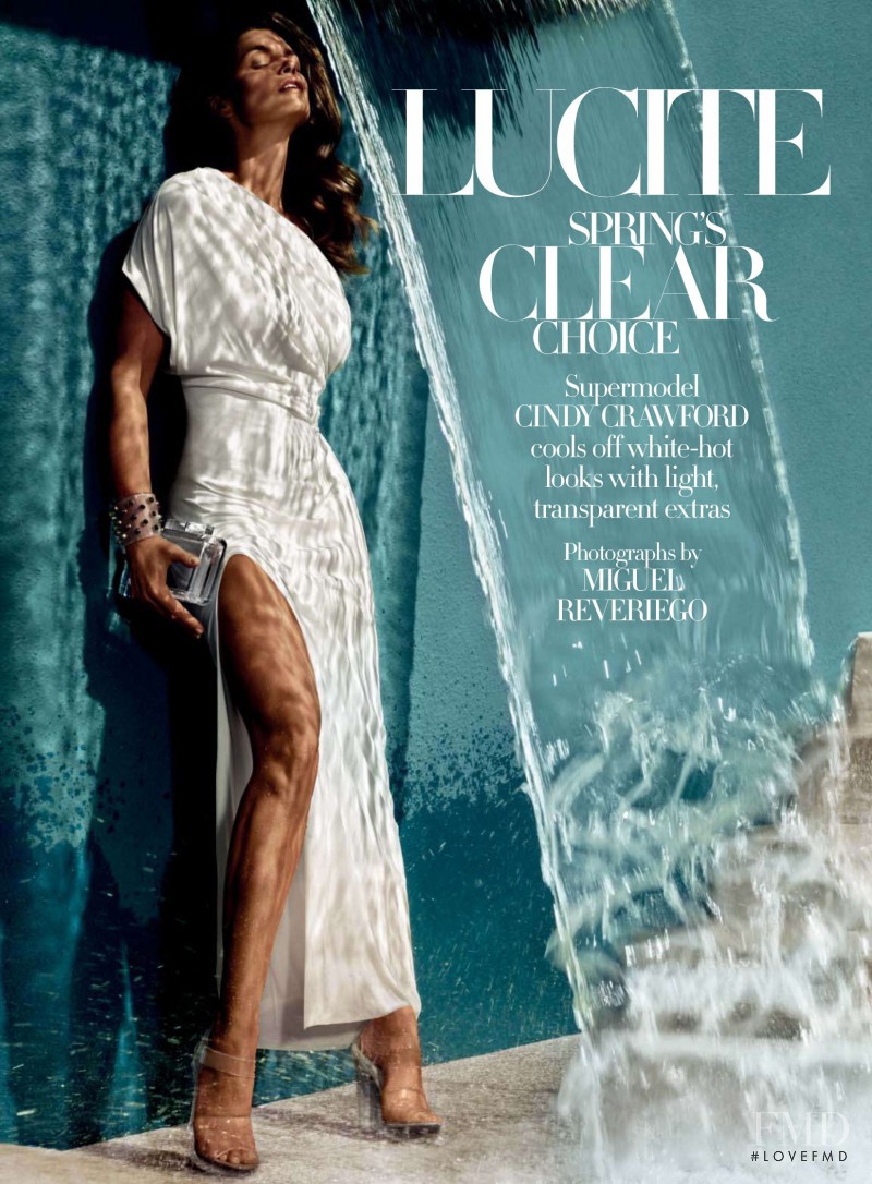 Cindy Crawford featured in Lucite Spring\'s Clear Choice, March 2010