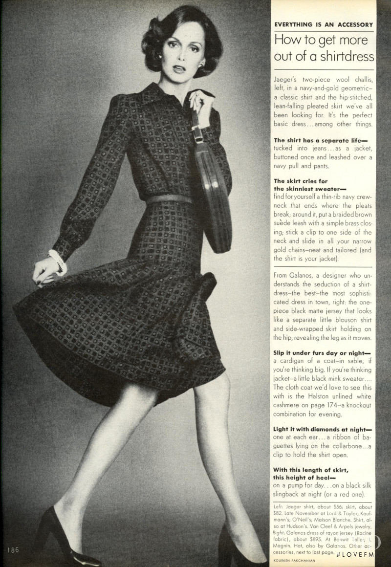 Karen Graham featured in Fashion - Everything Is An Accessory, November 1973