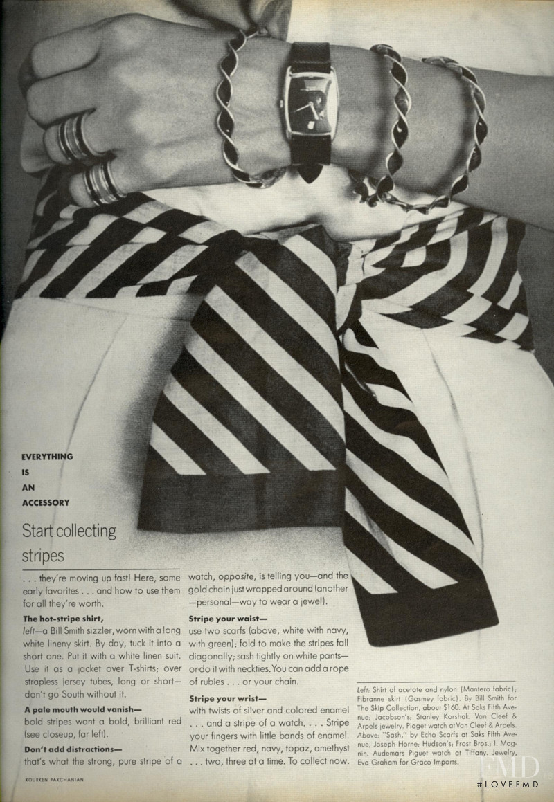 Karen Graham featured in Fashion - Everything Is An Accessory, November 1973