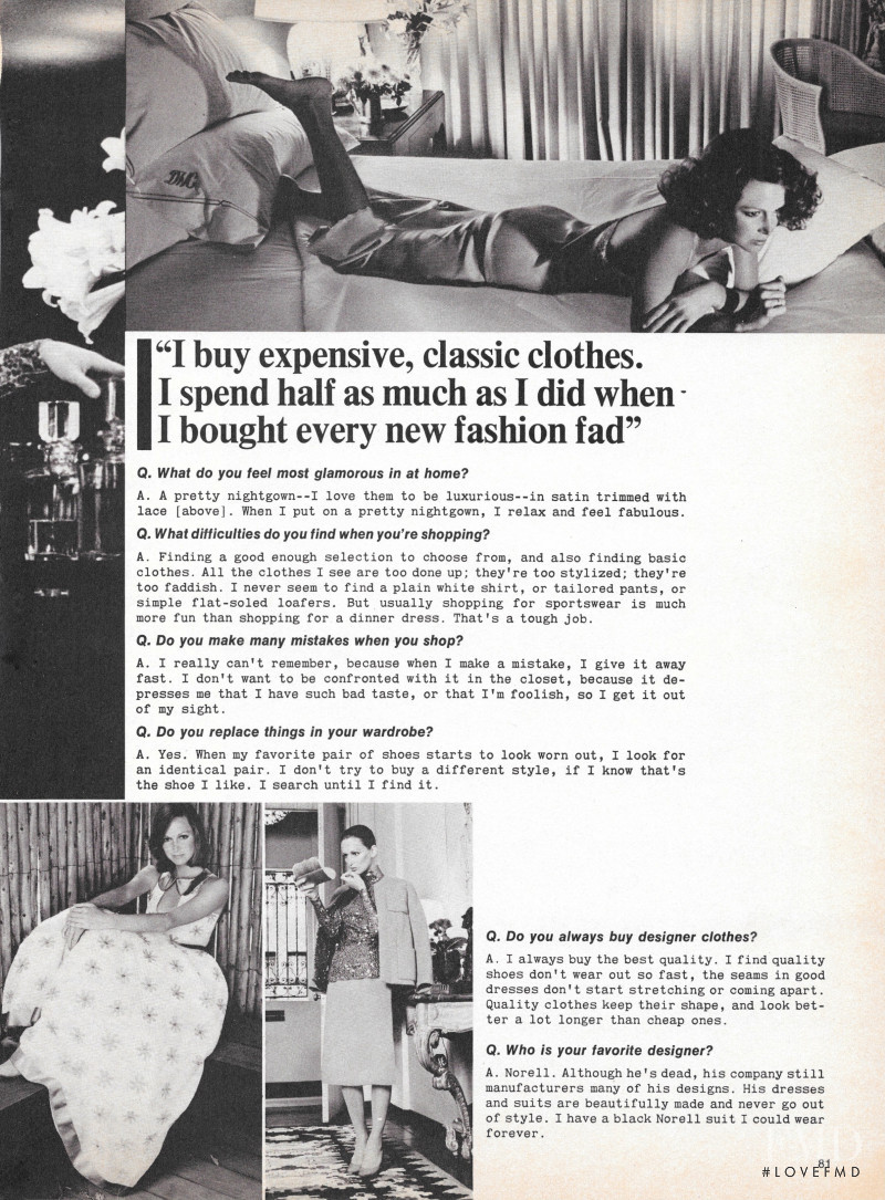 Karen Graham featured in Dressing To Size... Dressing To Taste, February 1976