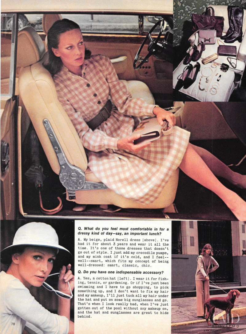 Karen Graham featured in Dressing To Size... Dressing To Taste, February 1976