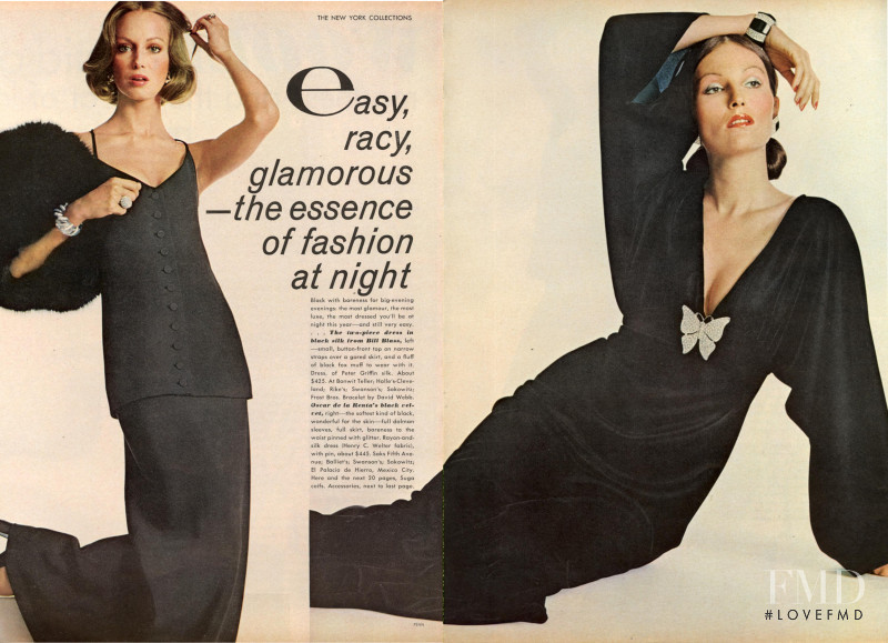 Karen Graham featured in Easy, Racy, Glamorous - The Essence of Fashion at Night, September 1972