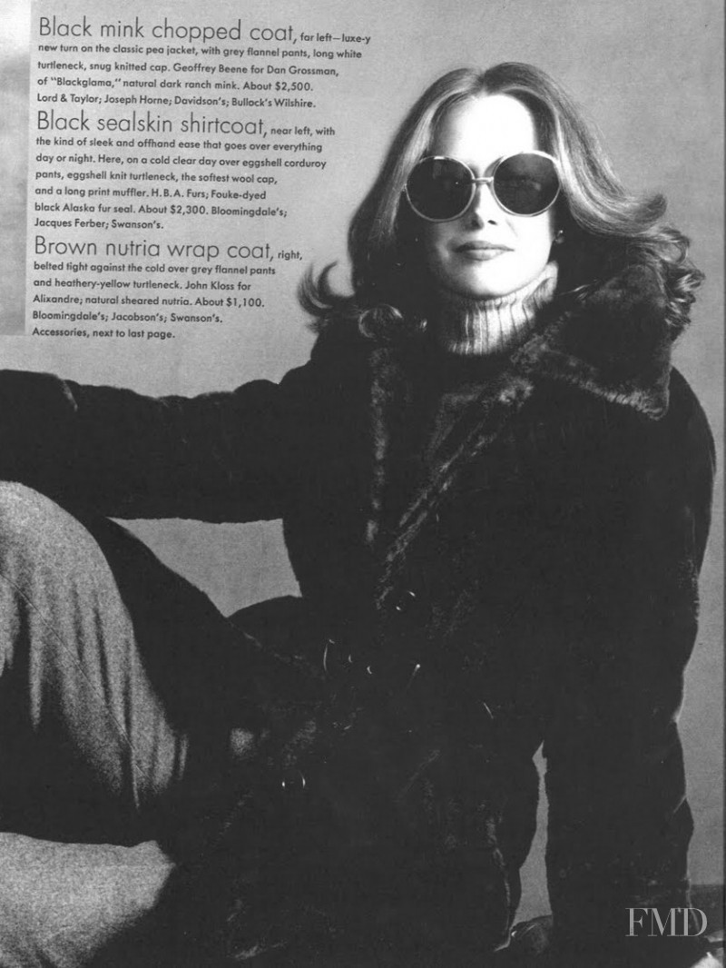 Karen Graham featured in Wrap Up in Fur and Beat the Weather, October 1972