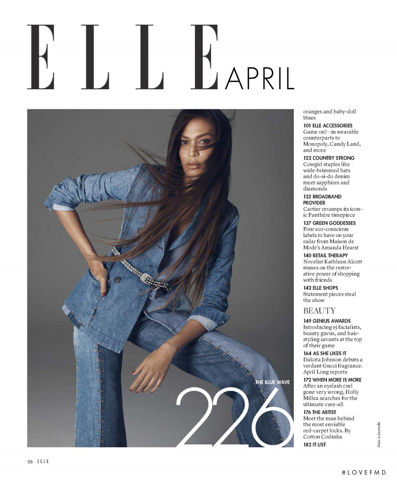 Joan Smalls featured in The Blue Wave, April 2018