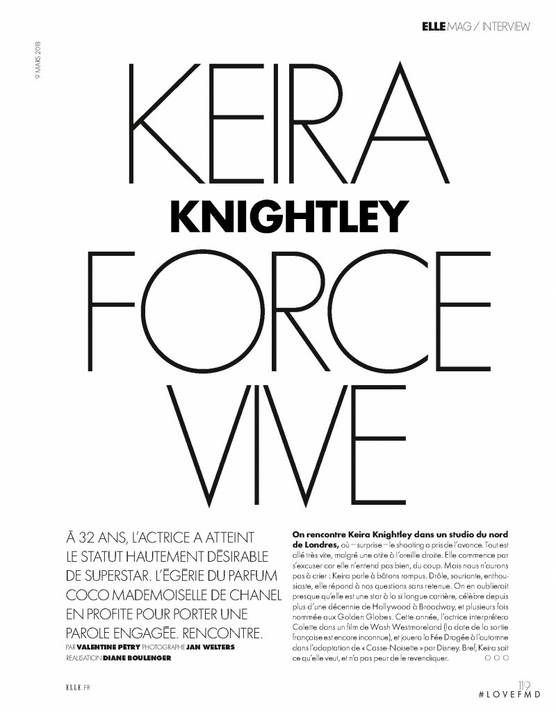 Keira Knightley Force Vive, March 2018