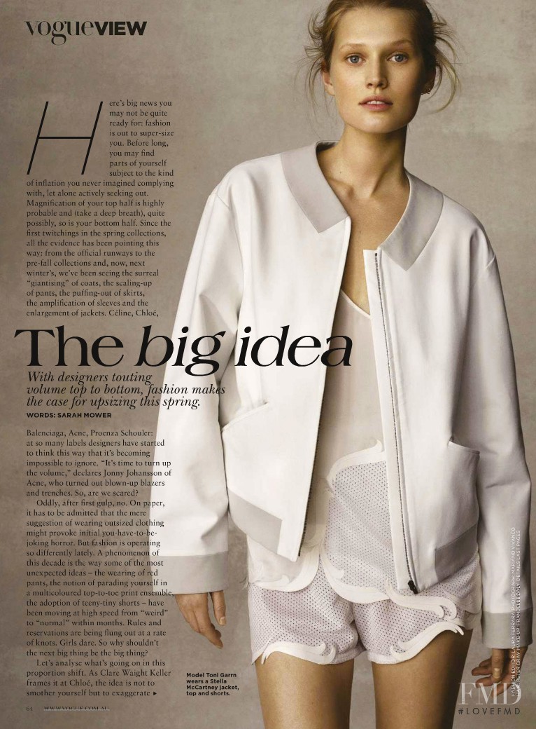 Toni Garrn featured in The Big Idea, July 2012