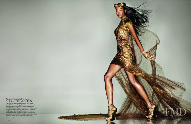Naomi Campbell featured in Midas Touch, September 2012