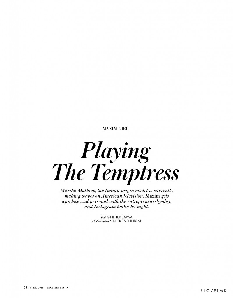 Playing The Temptress, April 2018