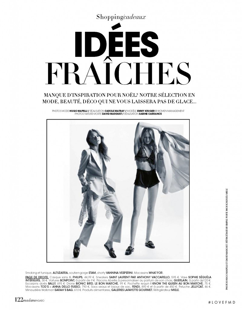 Emmy Krüger featured in Idees Fraiches, November 2017