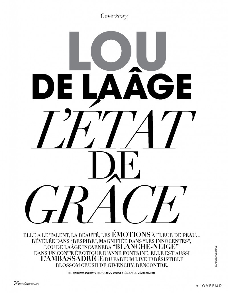 Lou De Laage L\'etat de Grace, April 2018