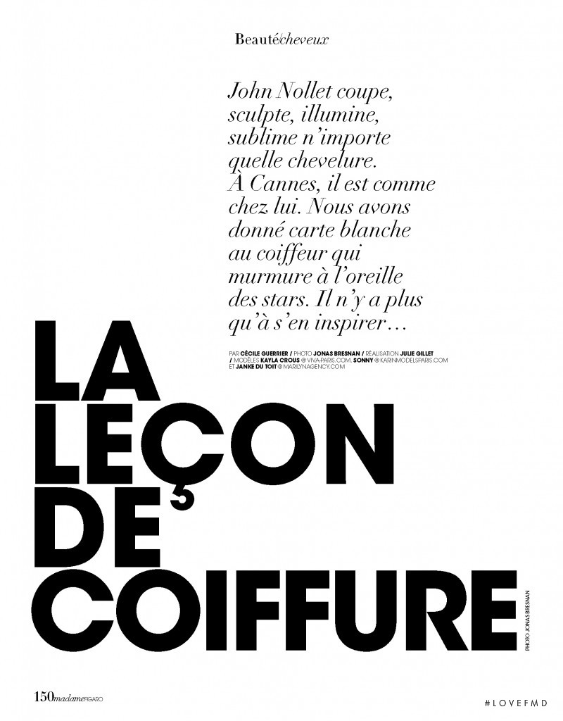 La Lecon De Coiffure, May 2018