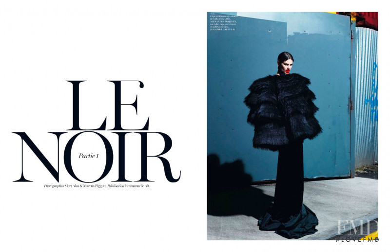 Saskia de Brauw featured in Le Noir, September 2012