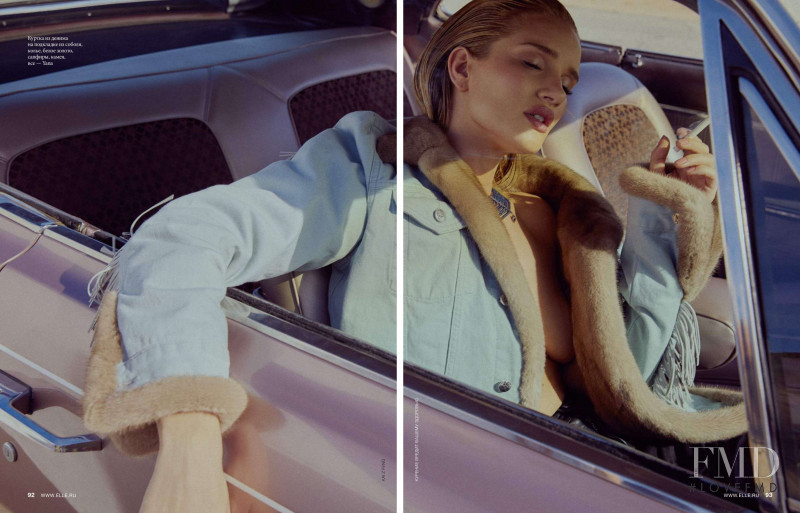 Rosie Huntington-Whiteley featured in Route 66, August 2018