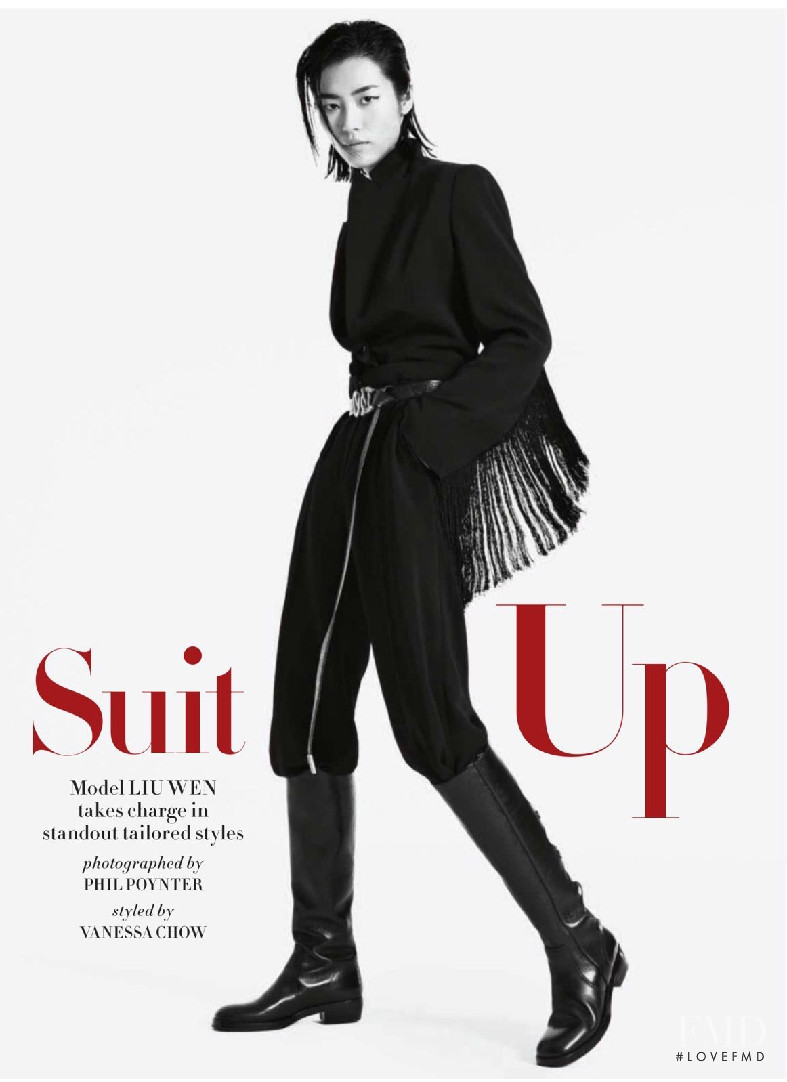 Liu Wen featured in Suit Up, November 2018