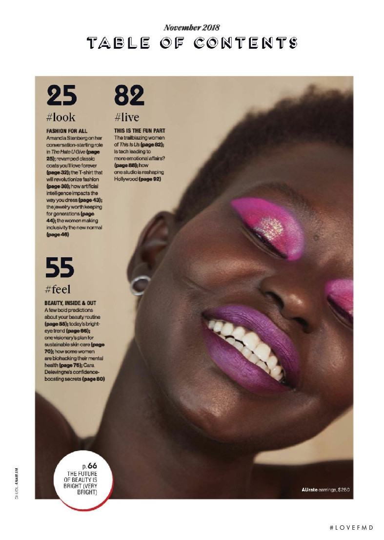 Aweng Chuol featured in Beauty, Now and Next, November 2018